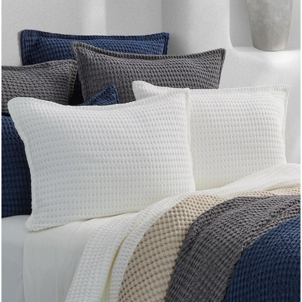 Bundle (2) White Sand Pebble King Beach Pillow Shams.